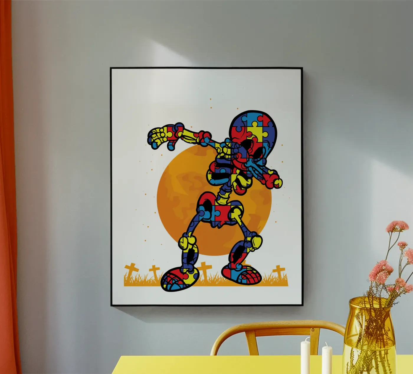 Skull Puzzle acrylic glass by edsonramosart