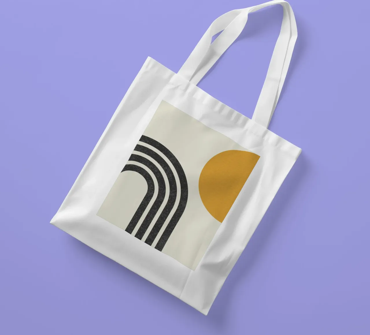 Sole e arcobaleno di metà secolo borsa in juta da MoonlightPrint