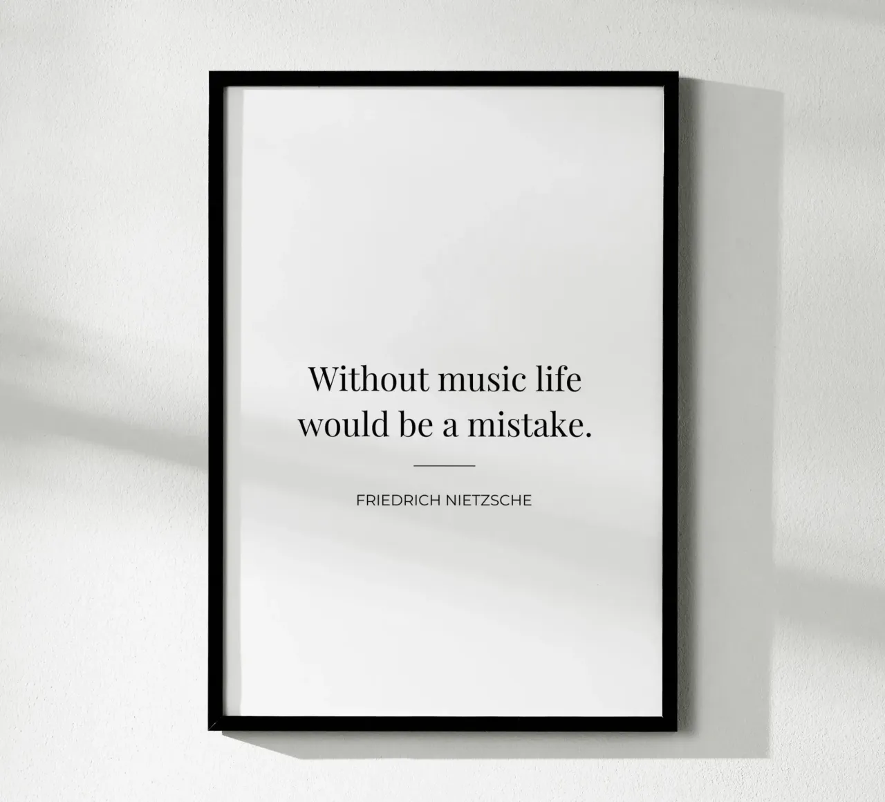 Senza la musica la vita sarebbe un errore poster con telaio in plastica da Paigaam Studio