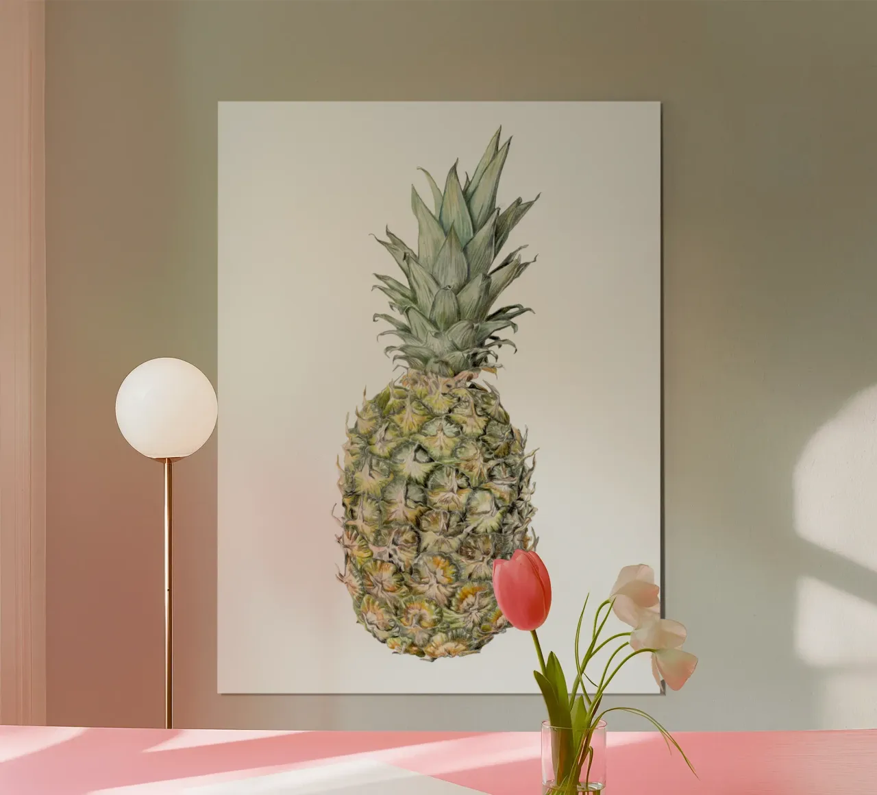 Ananas Poster mit Holzrahmen von Victoriabeyer