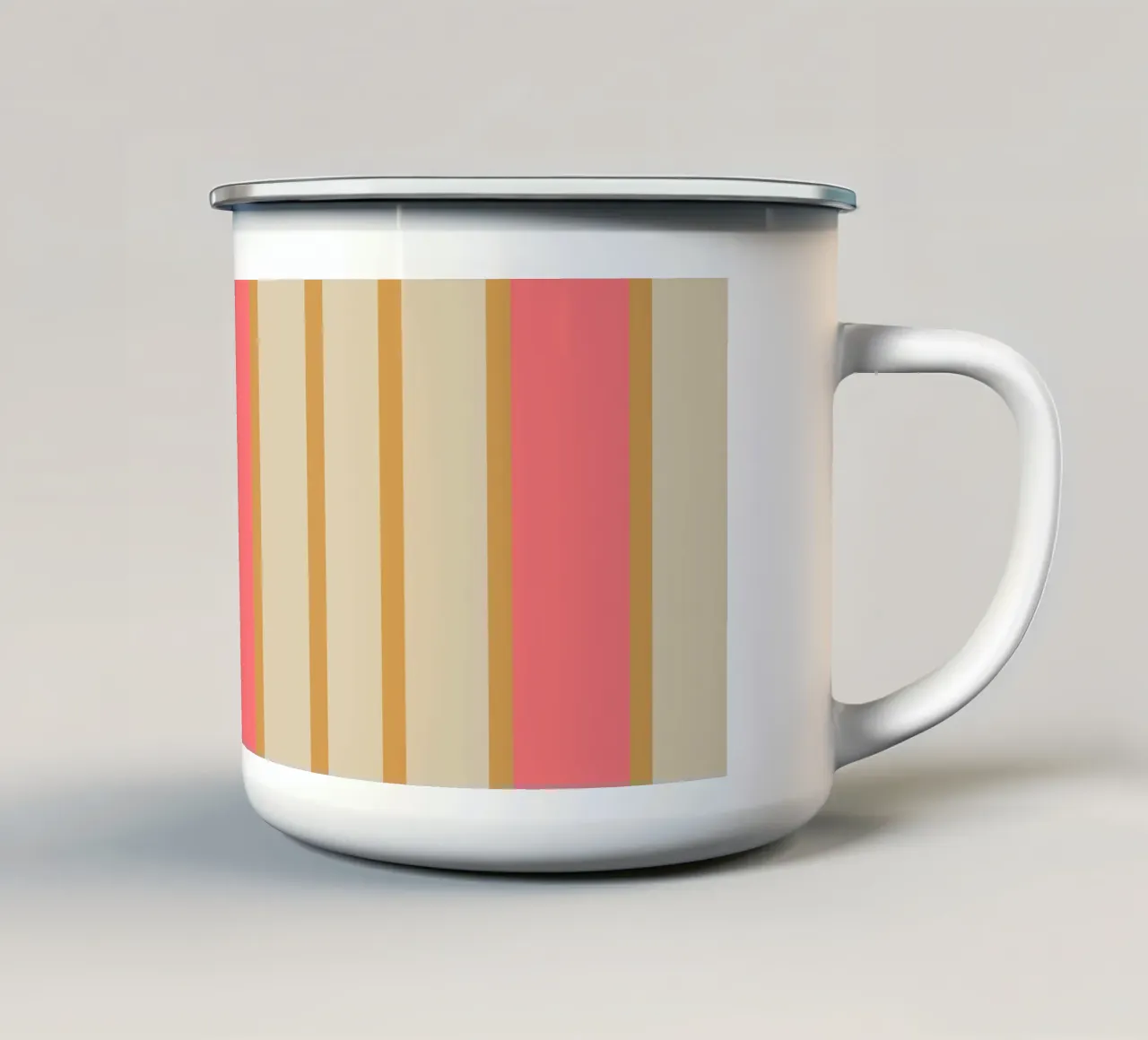 Strisce Regency oro-rosa tazza in smalto da Victoriabeyer
