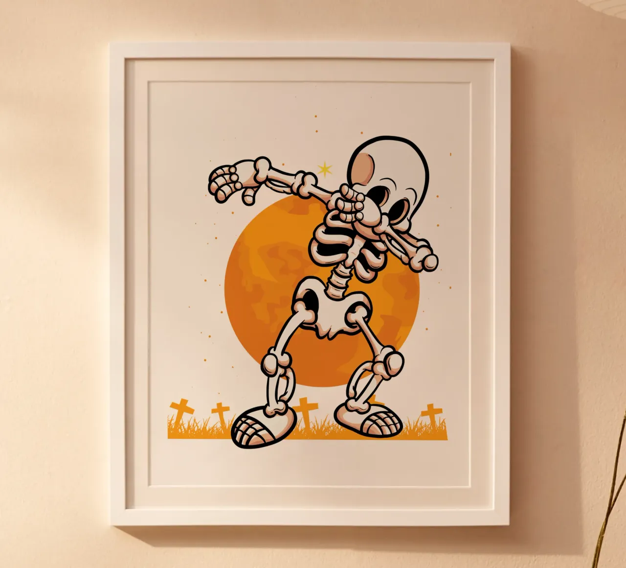 Cartoon Skeleton poster con telaio in alluminio da edsonramosart