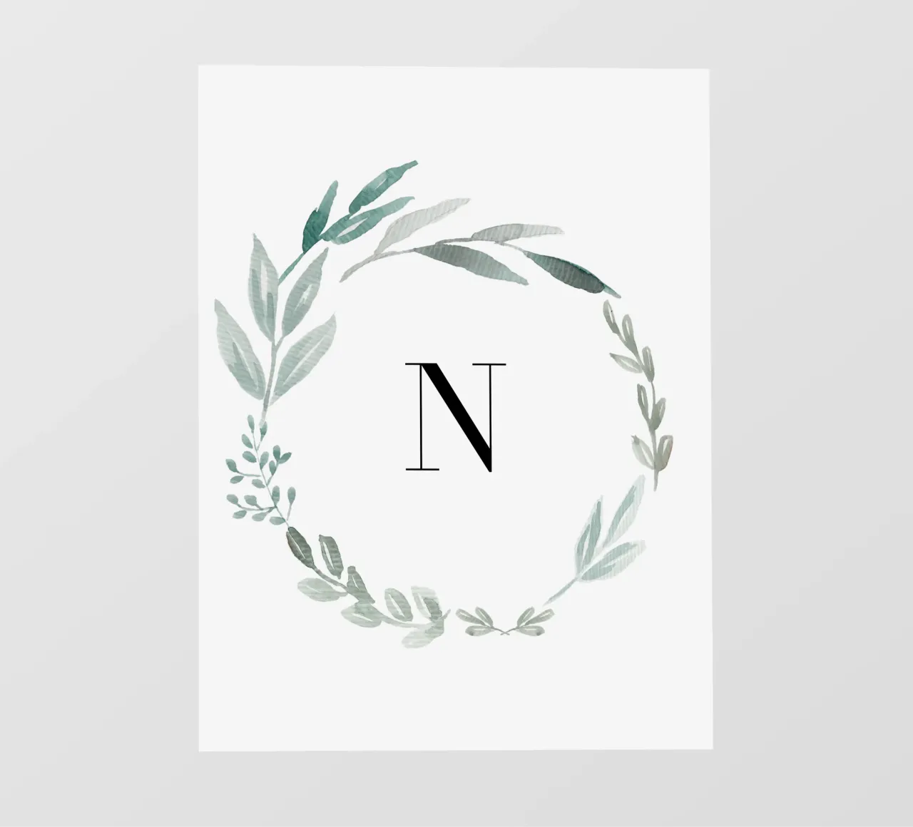Eucalyptus Watercolor Wreath with Letter pellicola backlit da anisillustration
