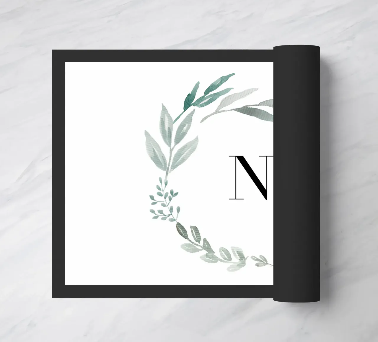 Eucalyptus Watercolor Wreath with Letter zerbino da anisillustration
