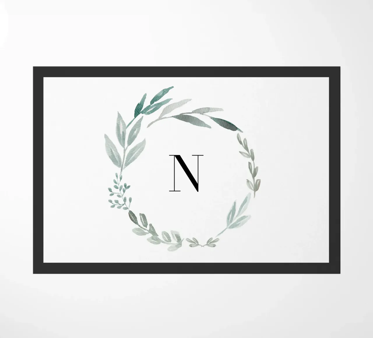 Eucalyptus Watercolor Wreath with Letter zerbino da anisillustration