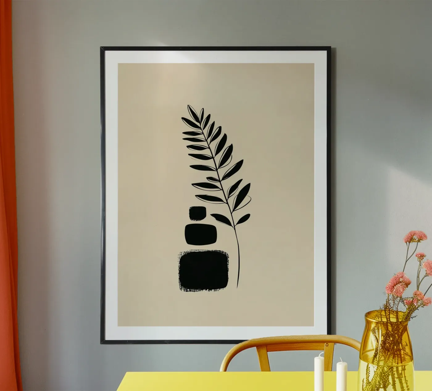 Black Leaf Branch poster da Ink & Botanicals