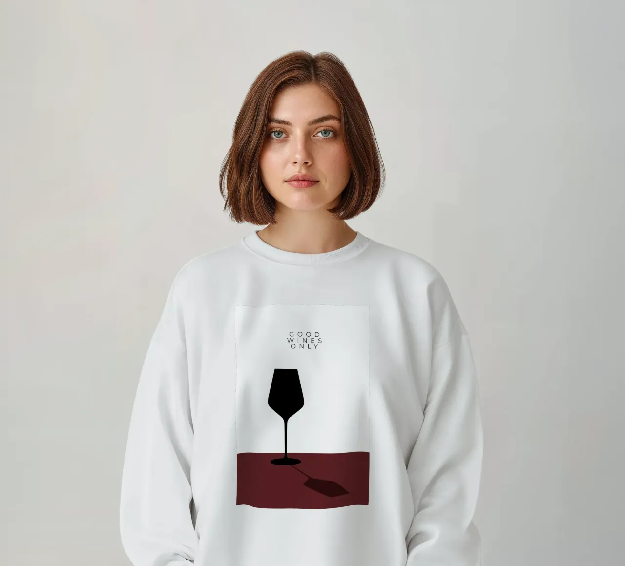 GOOD WINES ONLY felpa da minimalist designs