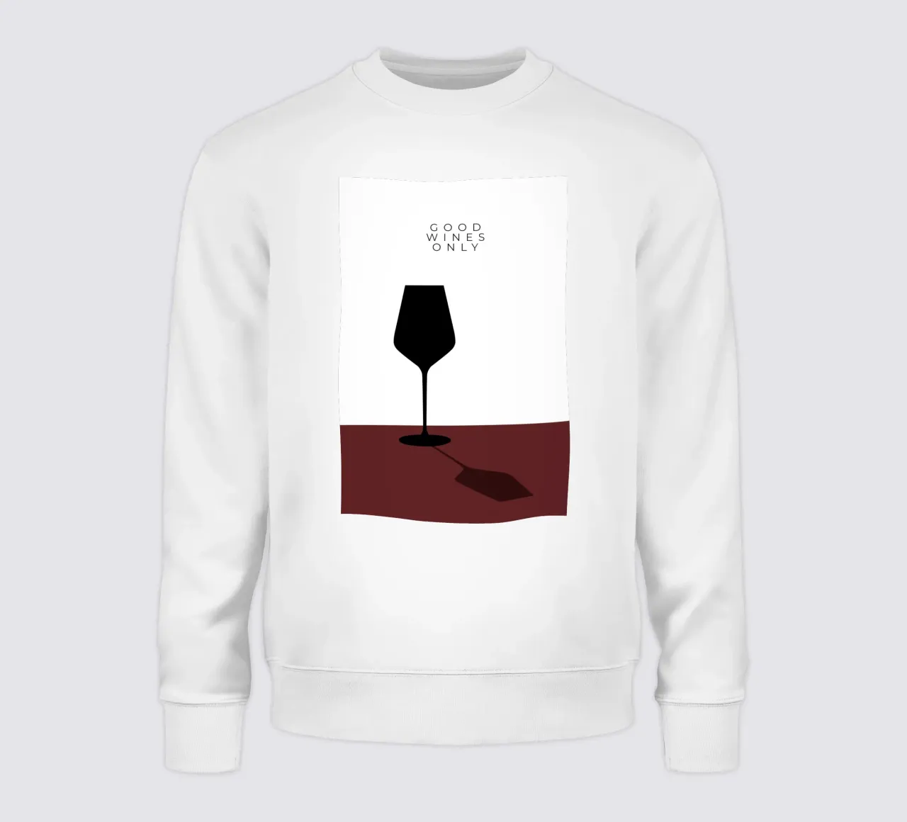 GOOD WINES ONLY felpa da minimalist designs