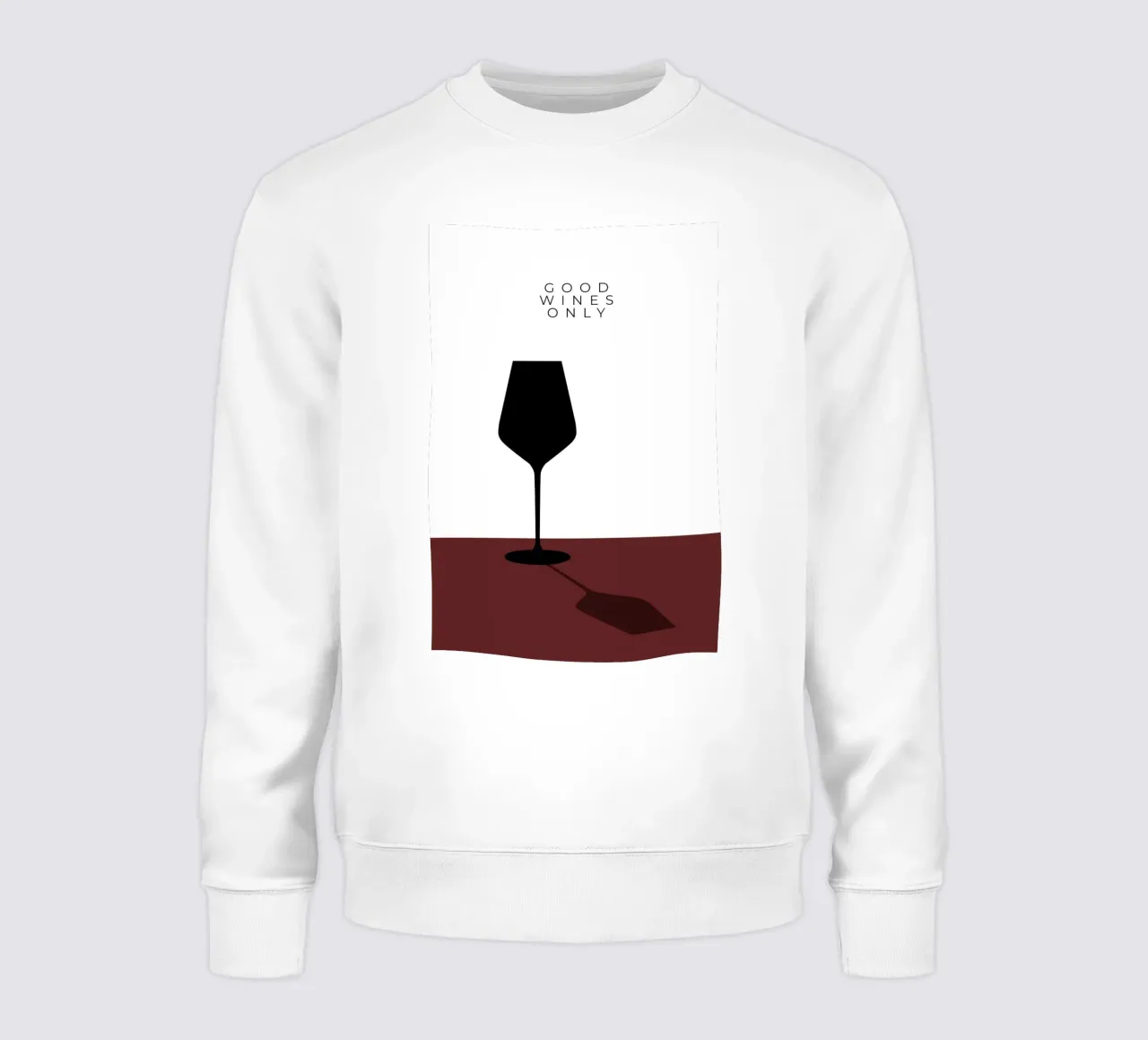 GOOD WINES ONLY felpa da minimalist designs