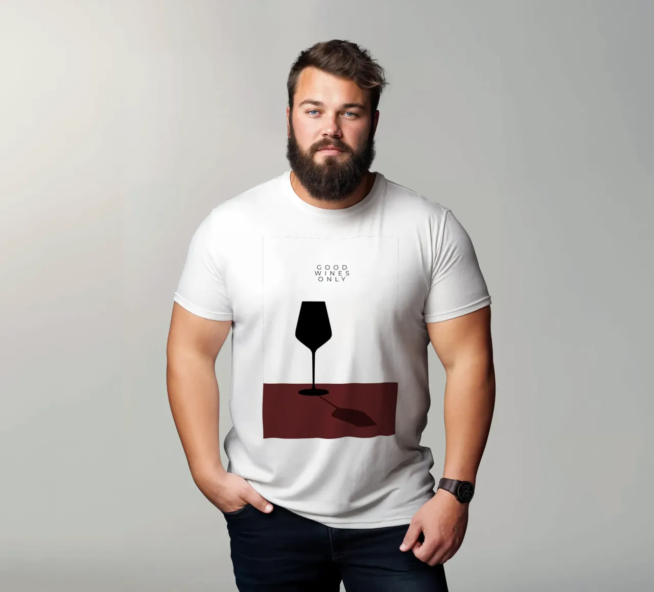 GOOD WINES ONLY t-shirt da minimalist designs
