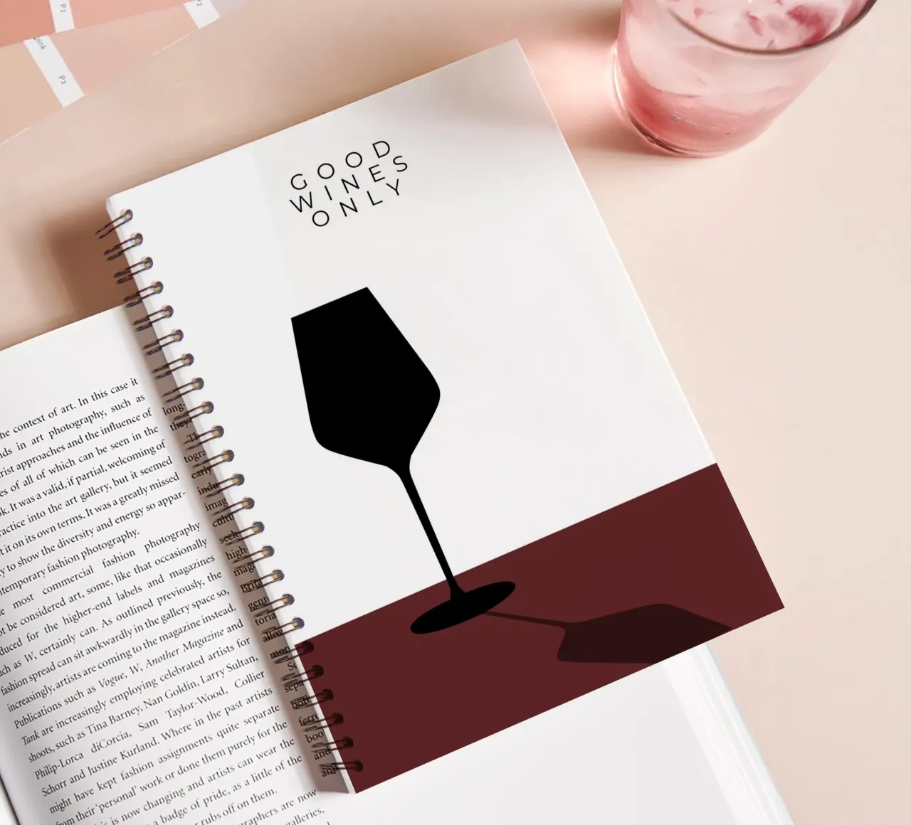 GOOD WINES ONLY spiral notebook by minimalist designs