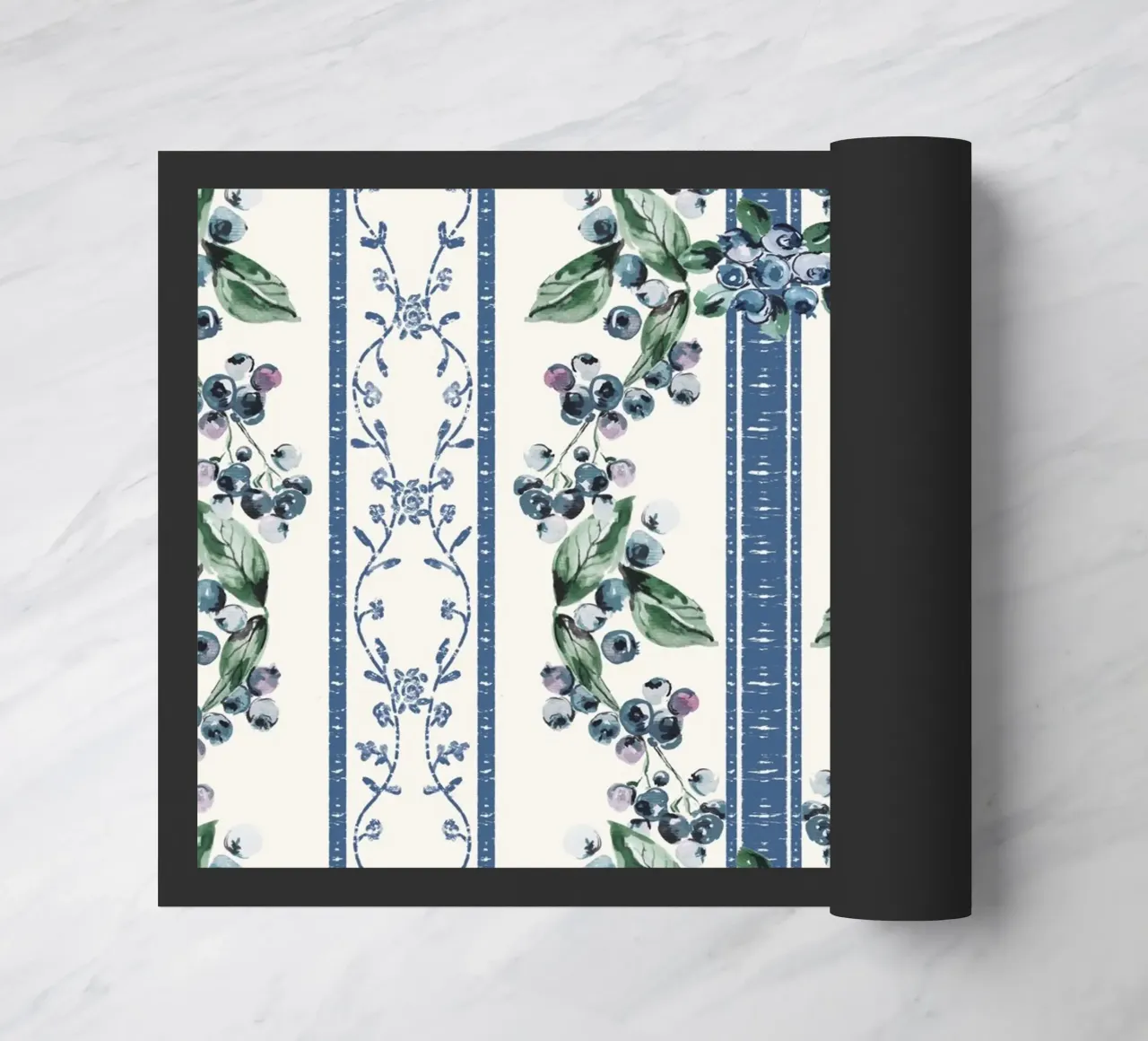 Blueberries Stripes Grandmillennial Pattern zerbino da anisillustration