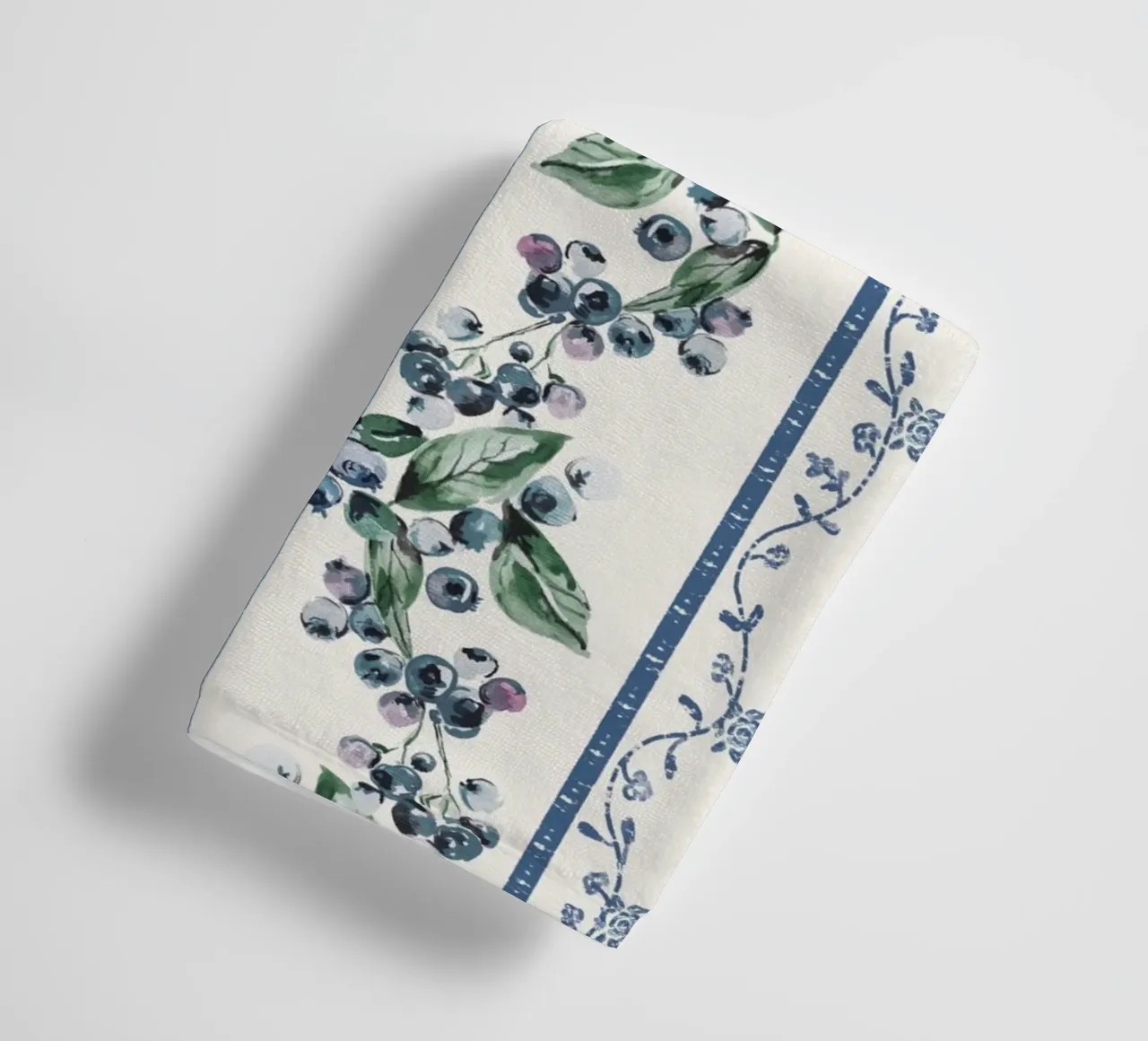 Blueberries Stripes Grandmillennial Pattern asciugamano da bagno da anisillustration