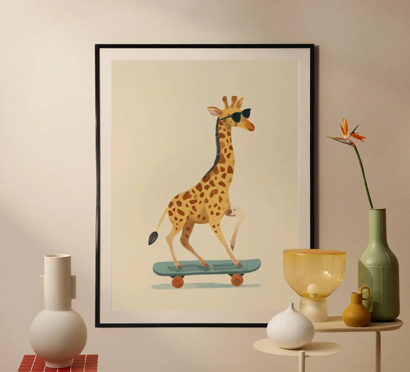 Skater Giraffe poster da Solenne