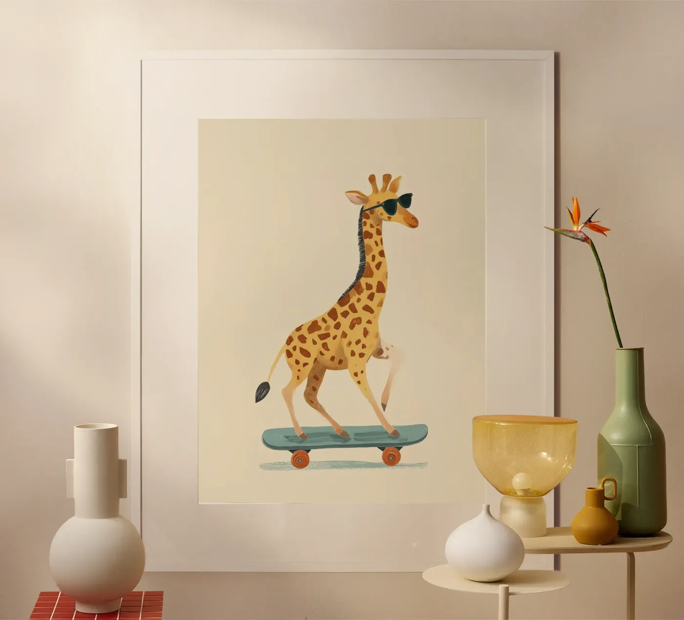 Skater Giraffe poster da Solenne