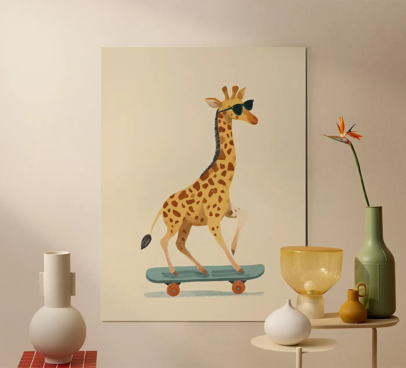 Skater Giraffe poster da Solenne