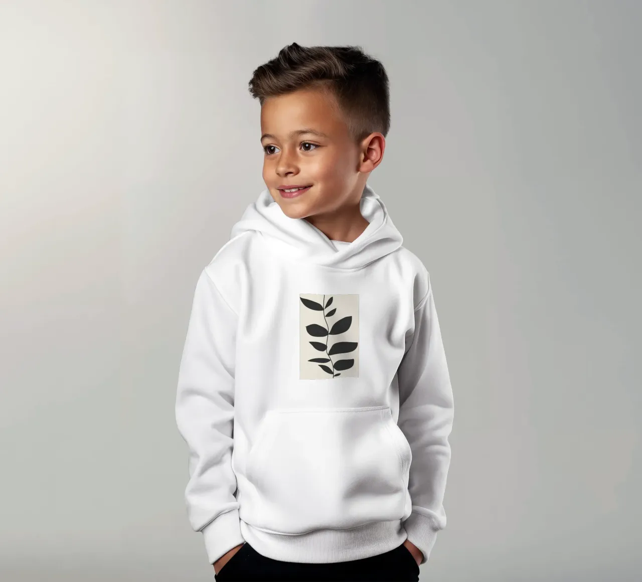 impianto minimo felpa bambino con cappuccio da ThingDesign