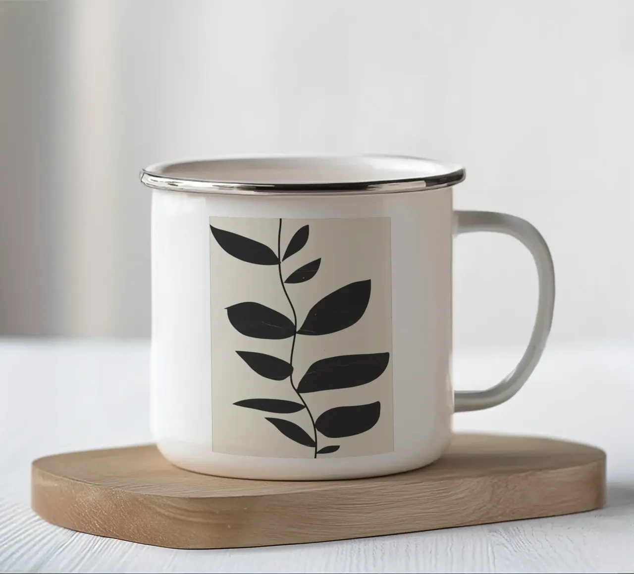 minimale plant emaille mok van ThingDesign