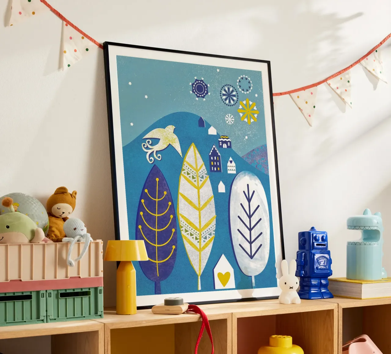 Magic Mountain poster con telaio in alluminio da Catherine Aguilar