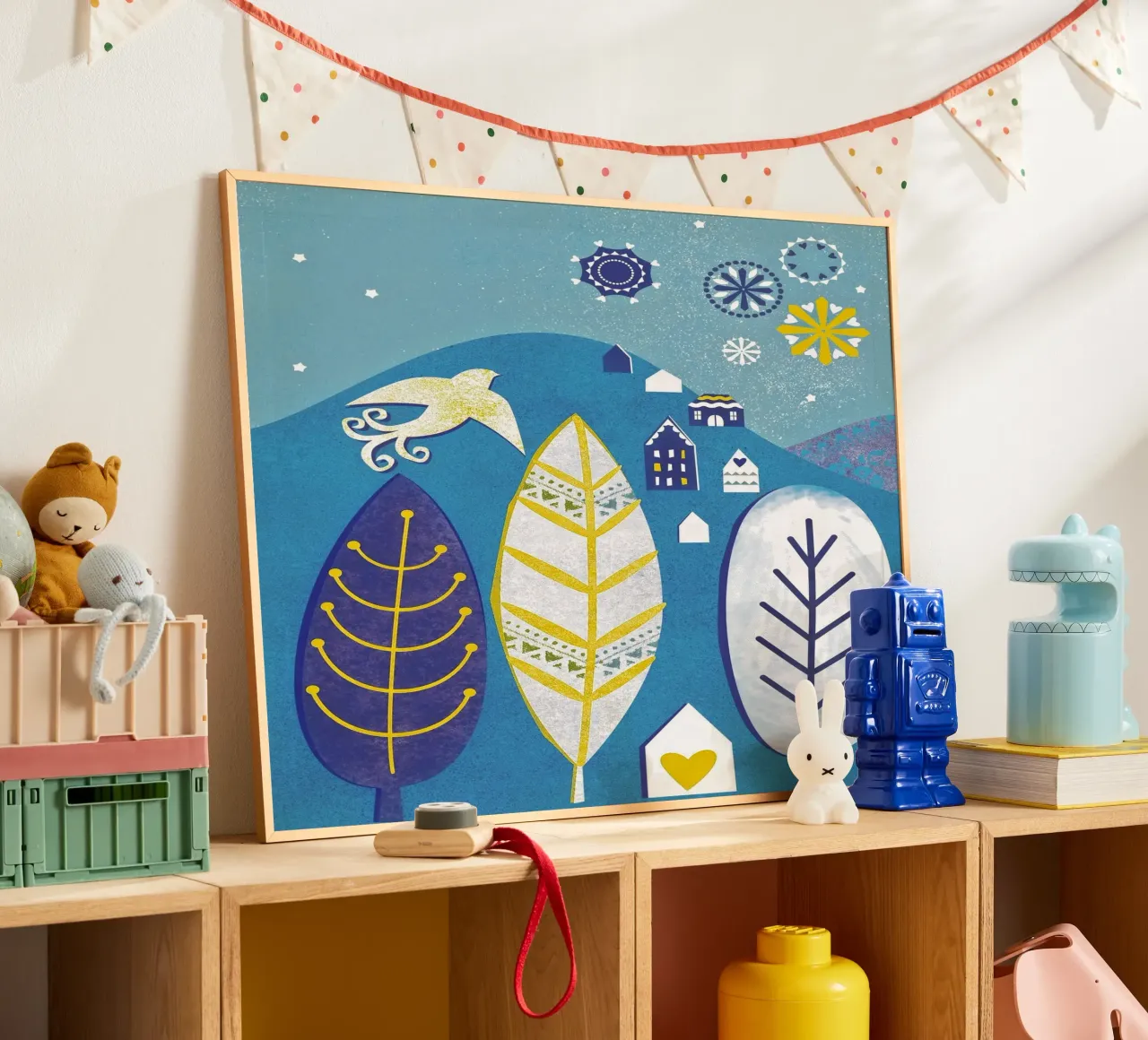 Magic Mountain poster con telaio in alluminio da Catherine Aguilar
