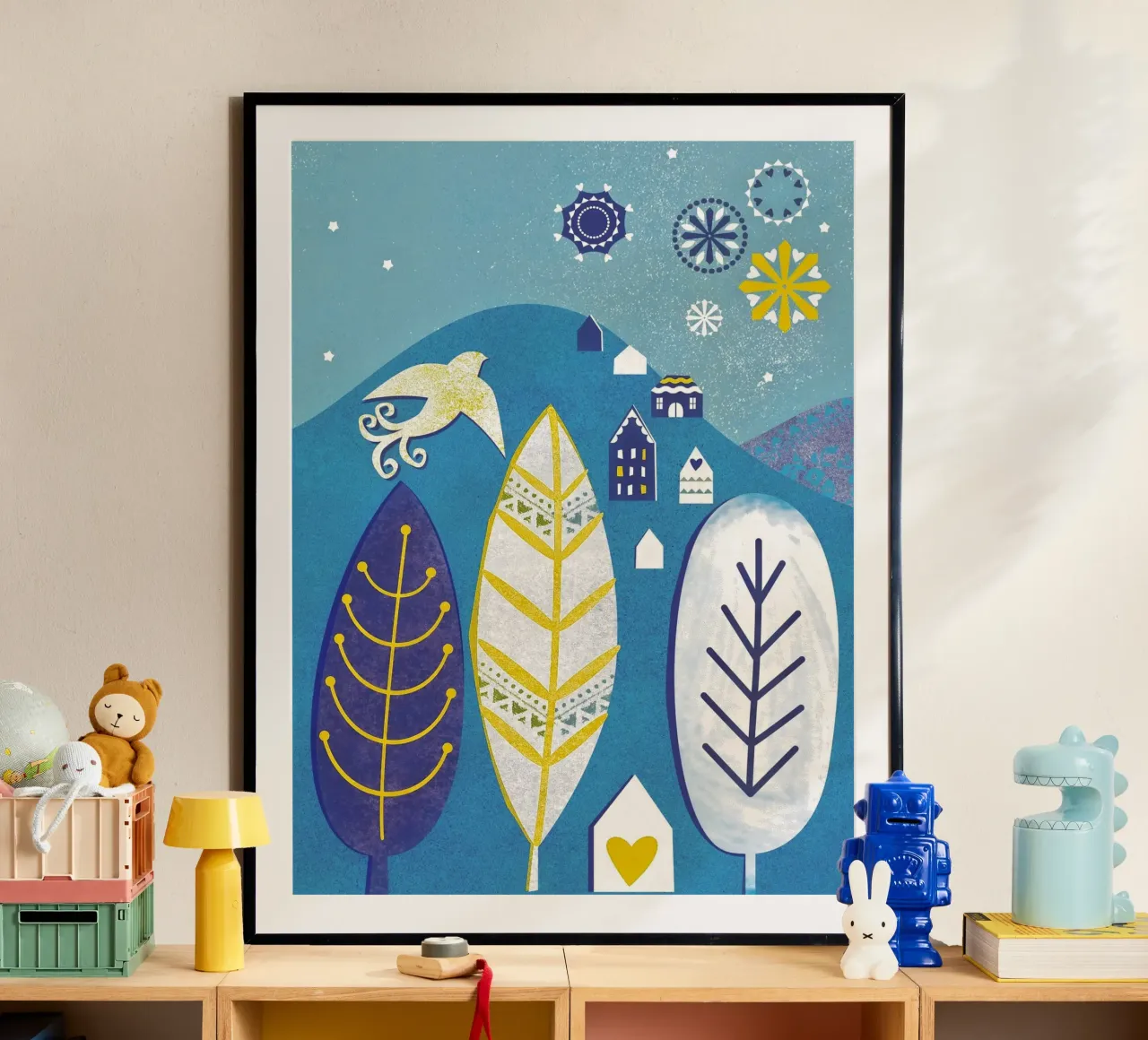 Magic Mountain poster con telaio in alluminio da Catherine Aguilar