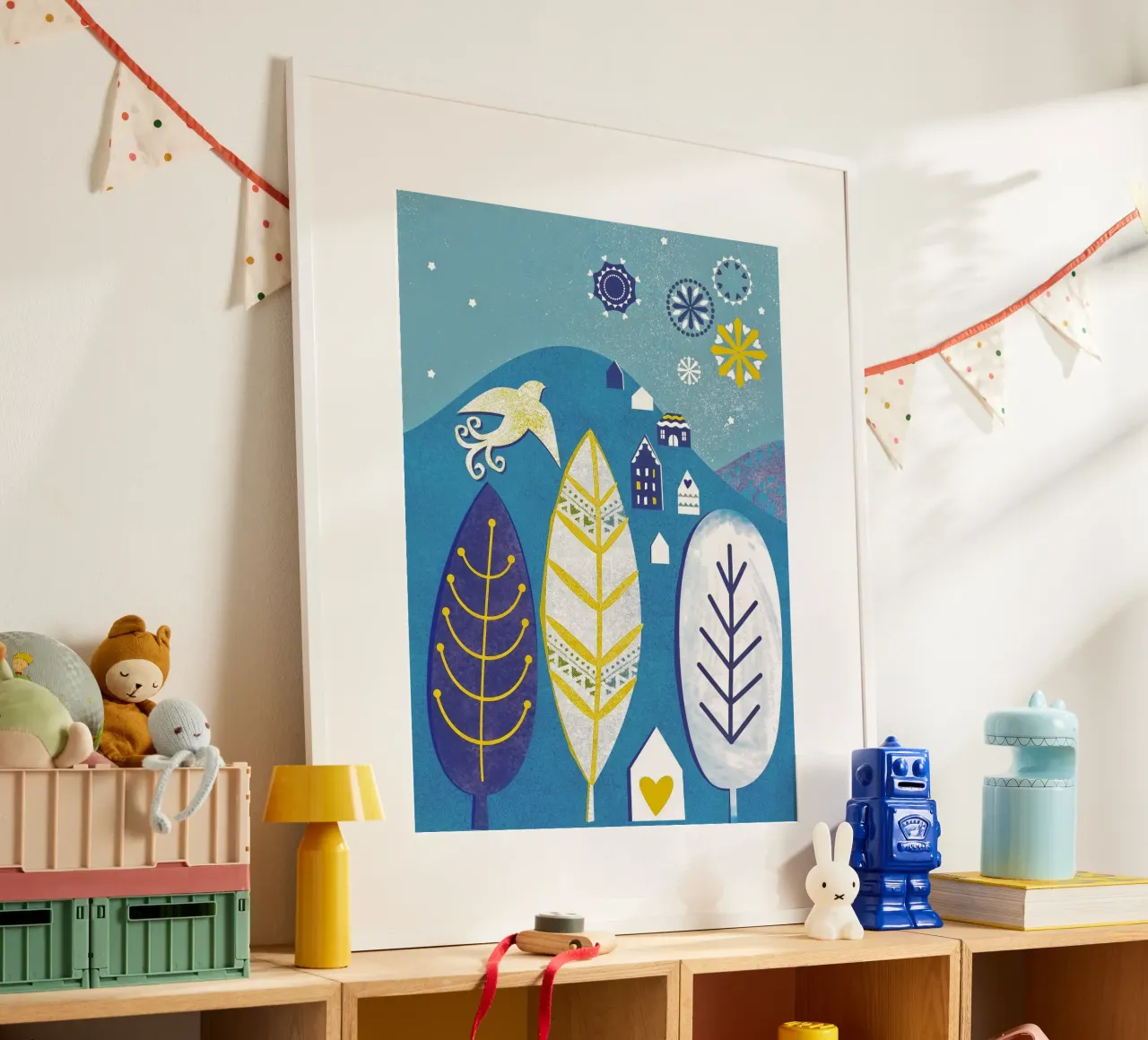 Magic Mountain poster con telaio in alluminio da Catherine Aguilar