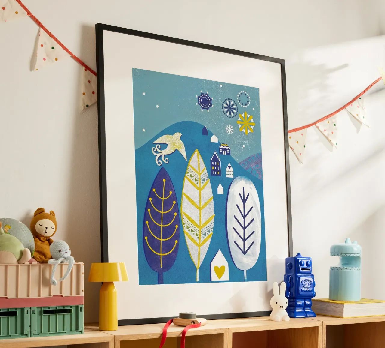 Magic Mountain poster con telaio in alluminio da Catherine Aguilar