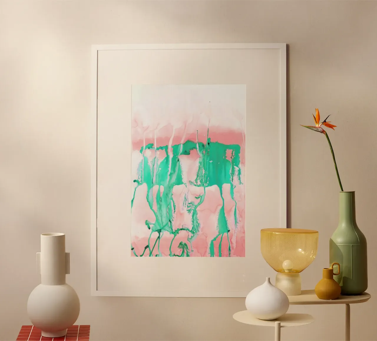 Colossal Coral poster con telaio in legno da Amy Sia