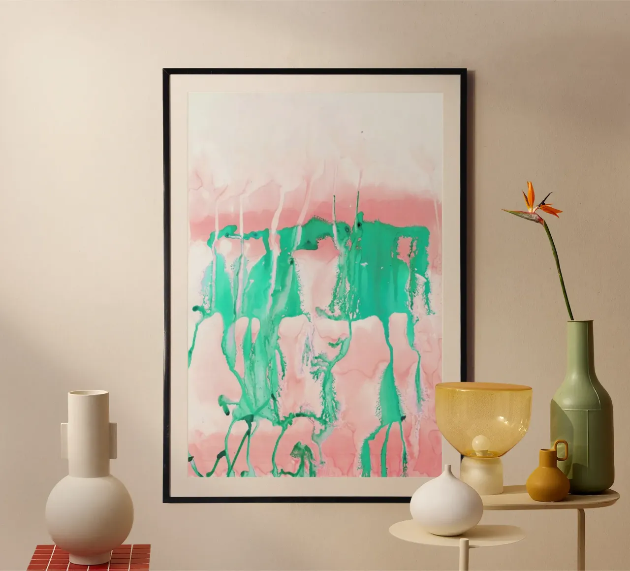 Colossal Coral poster con telaio in legno da Amy Sia