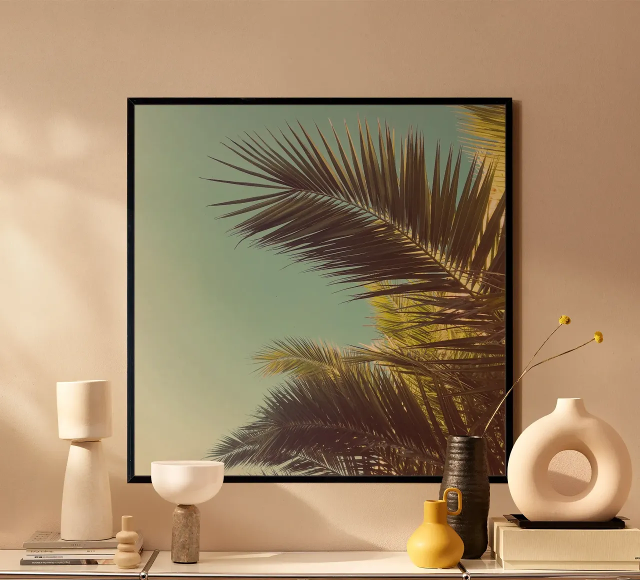 Palme d'autunno poster con telaio in alluminio da Cassia Beck Photography