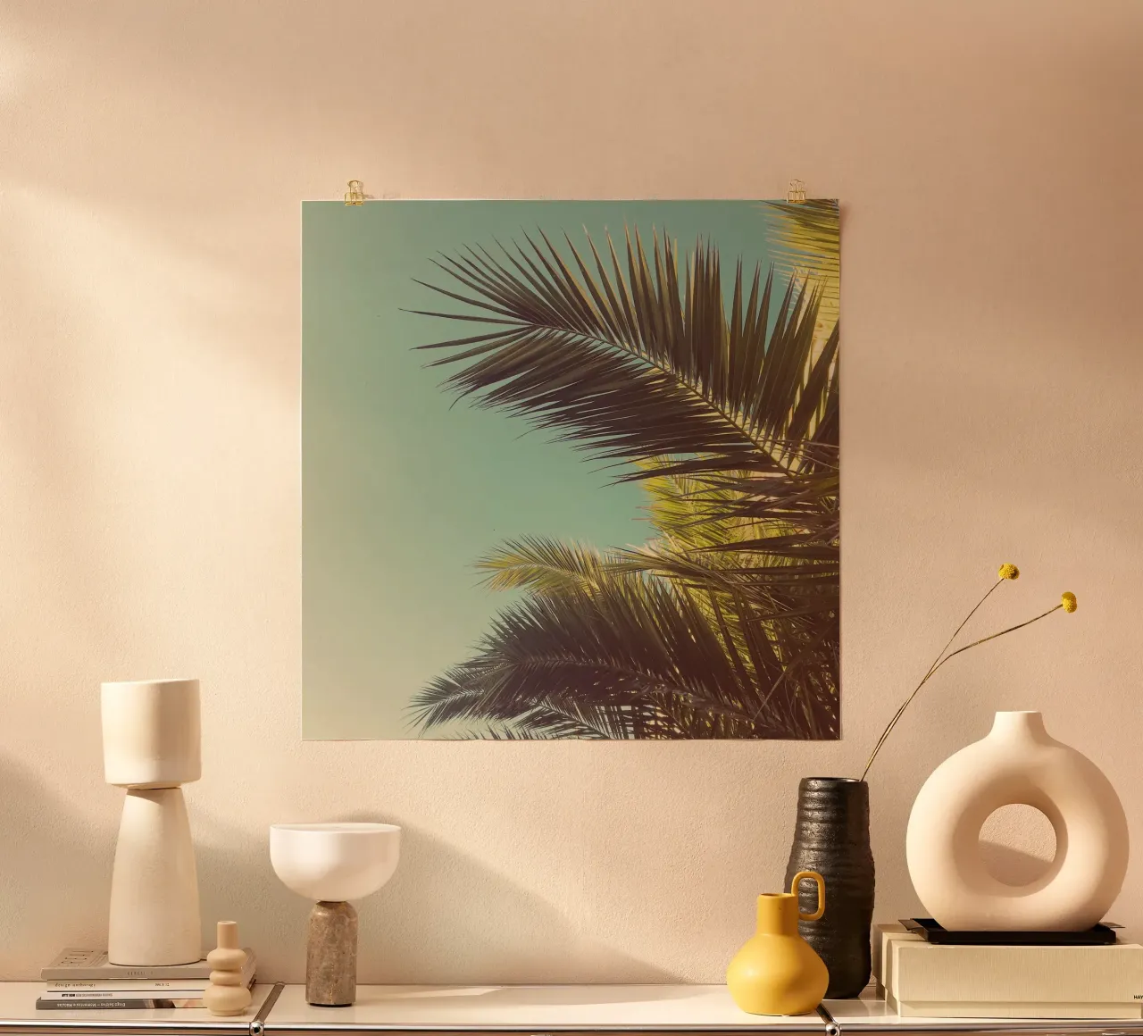Palme d'autunno poster con telaio in alluminio da Cassia Beck Photography
