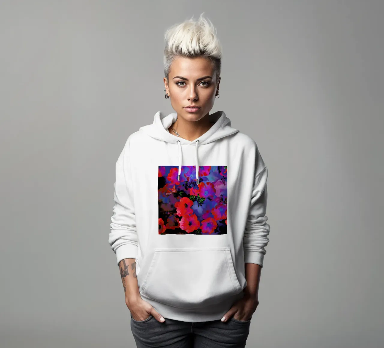 Ruby Red Vine felpa con cappuccio da Amy Sia