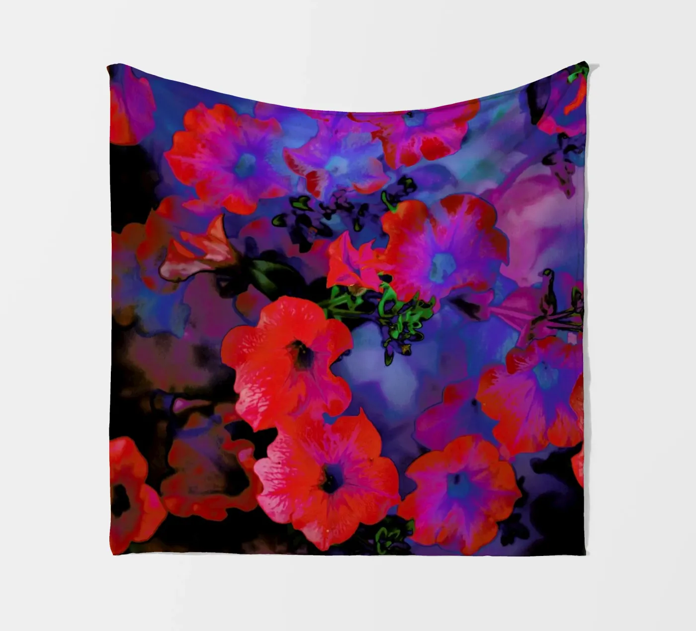 Ruby Red Vine fleece blanket by Amy Sia