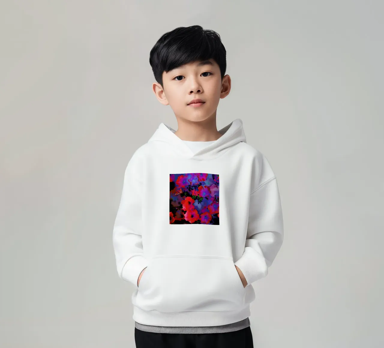 Ruby Red Vine felpa bambino con cappuccio da Amy Sia