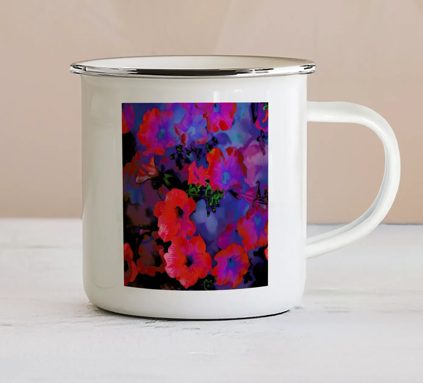 Ruby Red Vine enamel mug by Amy Sia