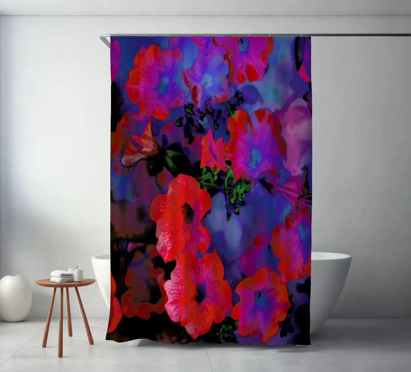 Ruby Red Vine shower curtain by Amy Sia