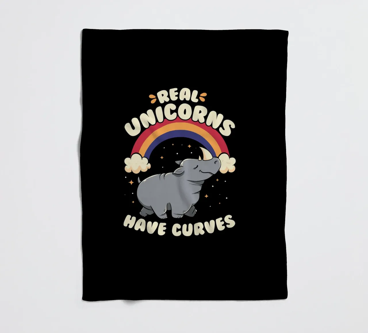 Real Unicorns Have Curves manta de franela de Tobe Fonseca