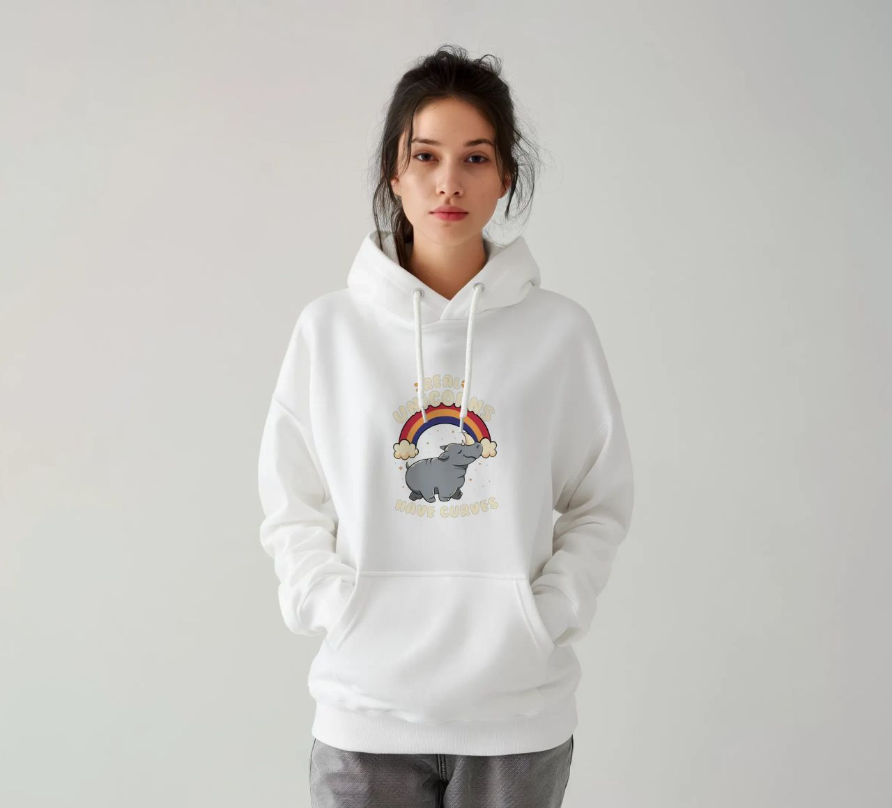 Real Unicorns Have Curves felpa con cappuccio da Tobe Fonseca