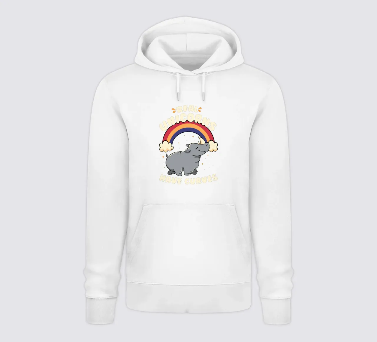 Real Unicorns Have Curves hoodie by Tobe Fonseca
