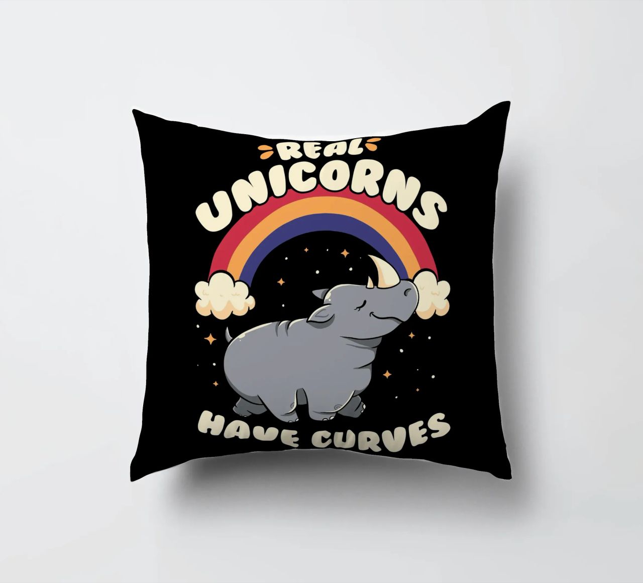 Real Unicorns Have Curves cuscino da Tobe Fonseca