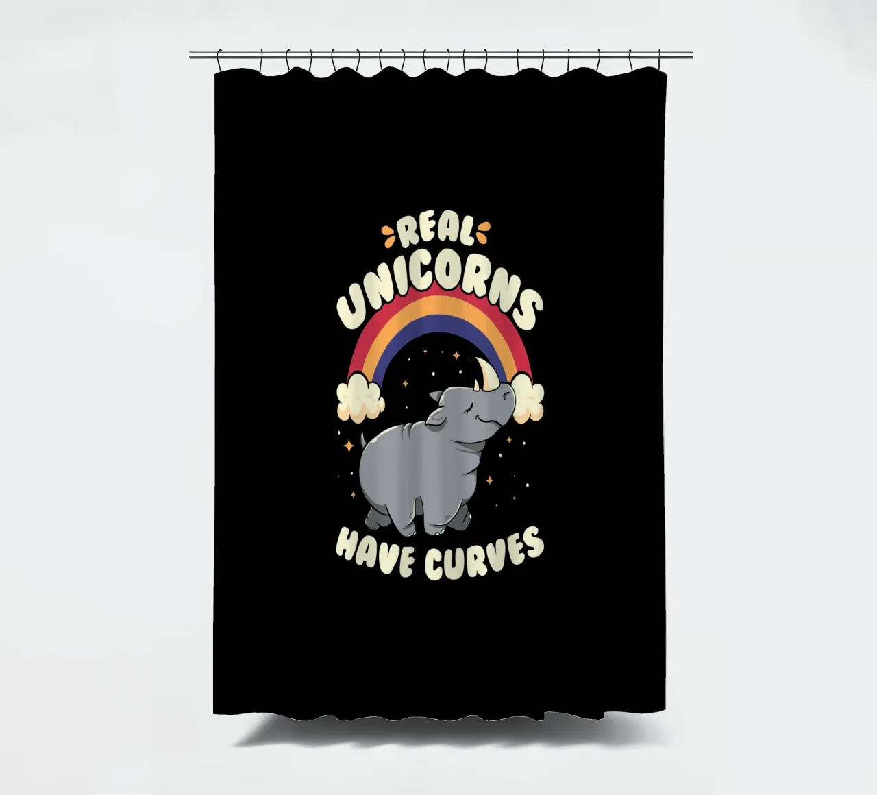 Real Unicorns Have Curves tenda da doccia da Tobe Fonseca