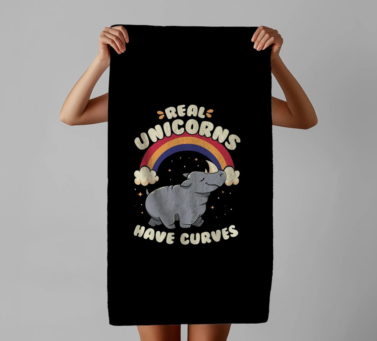 Real Unicorns Have Curves asciugamano da bagno da Tobe Fonseca