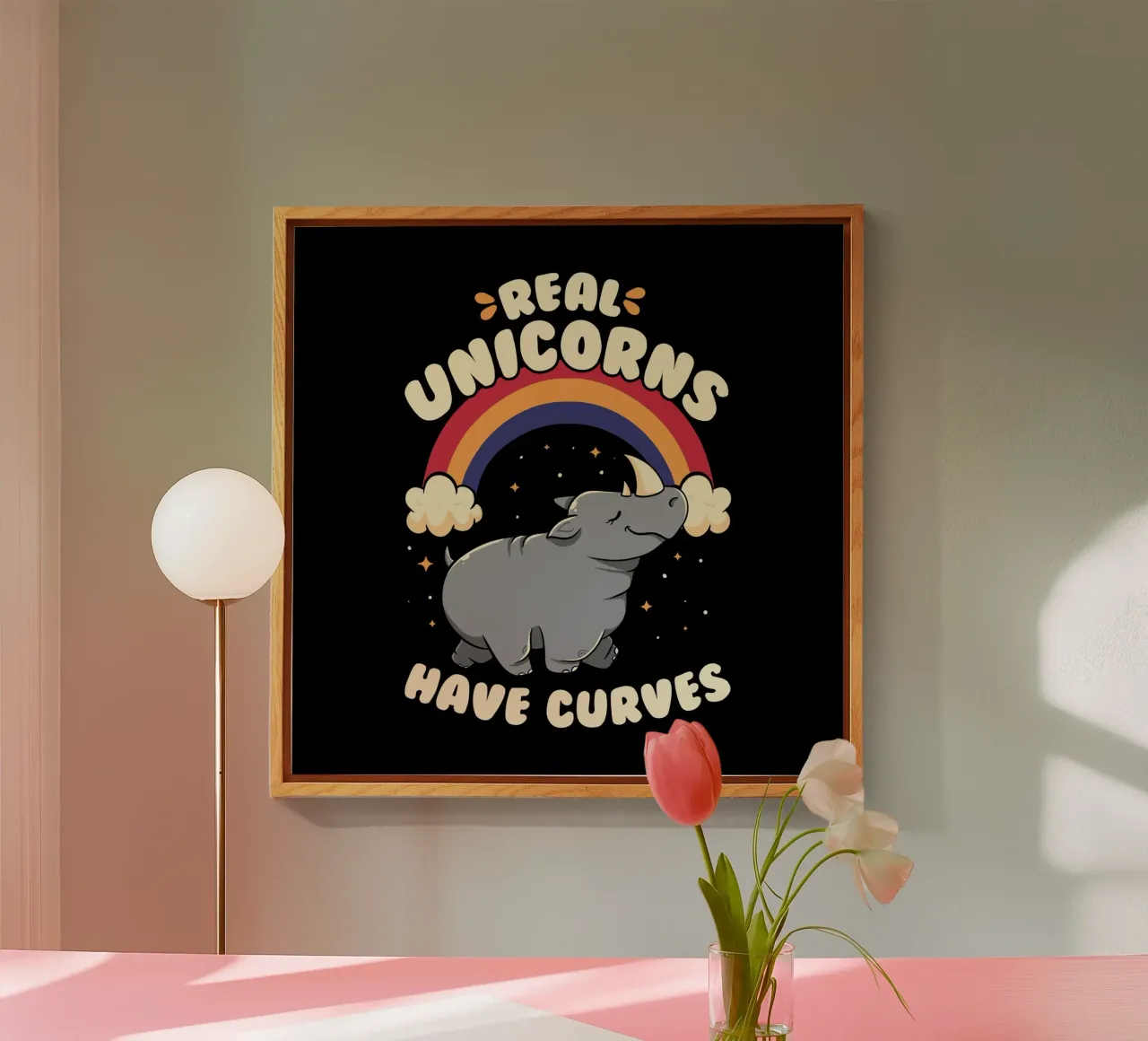 Real Unicorns Have Curves plexiglass da Tobe Fonseca