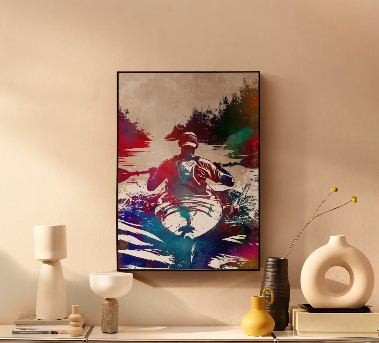 Kayaking sport art acrylic glass by Justyna Jaszke JBJart