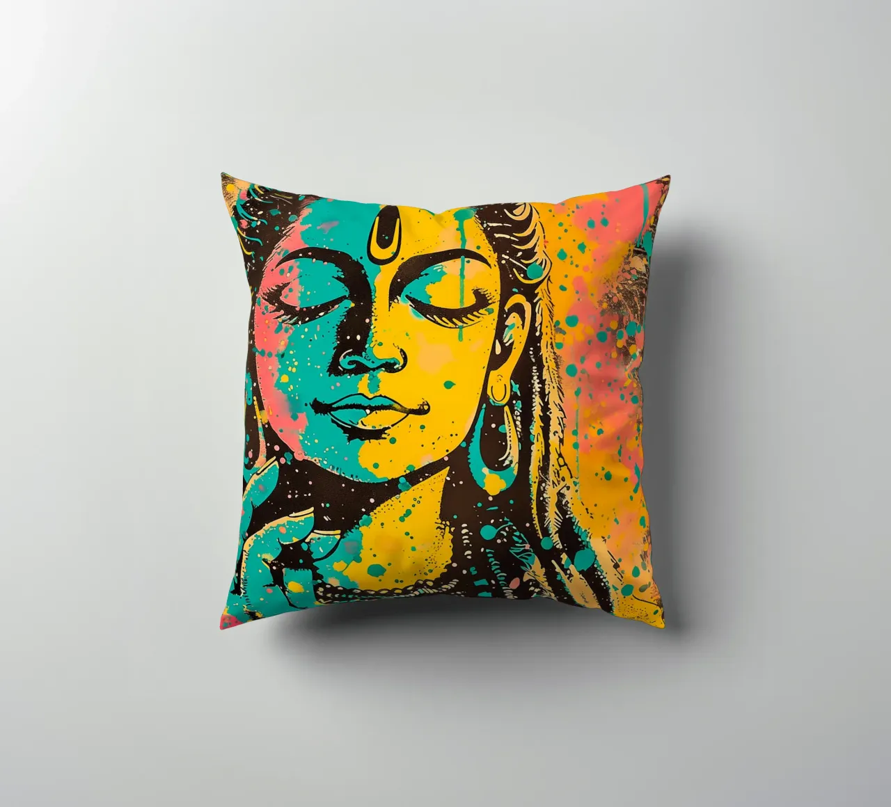 Shiva Pop Art Meditation cuscino da Autofocus