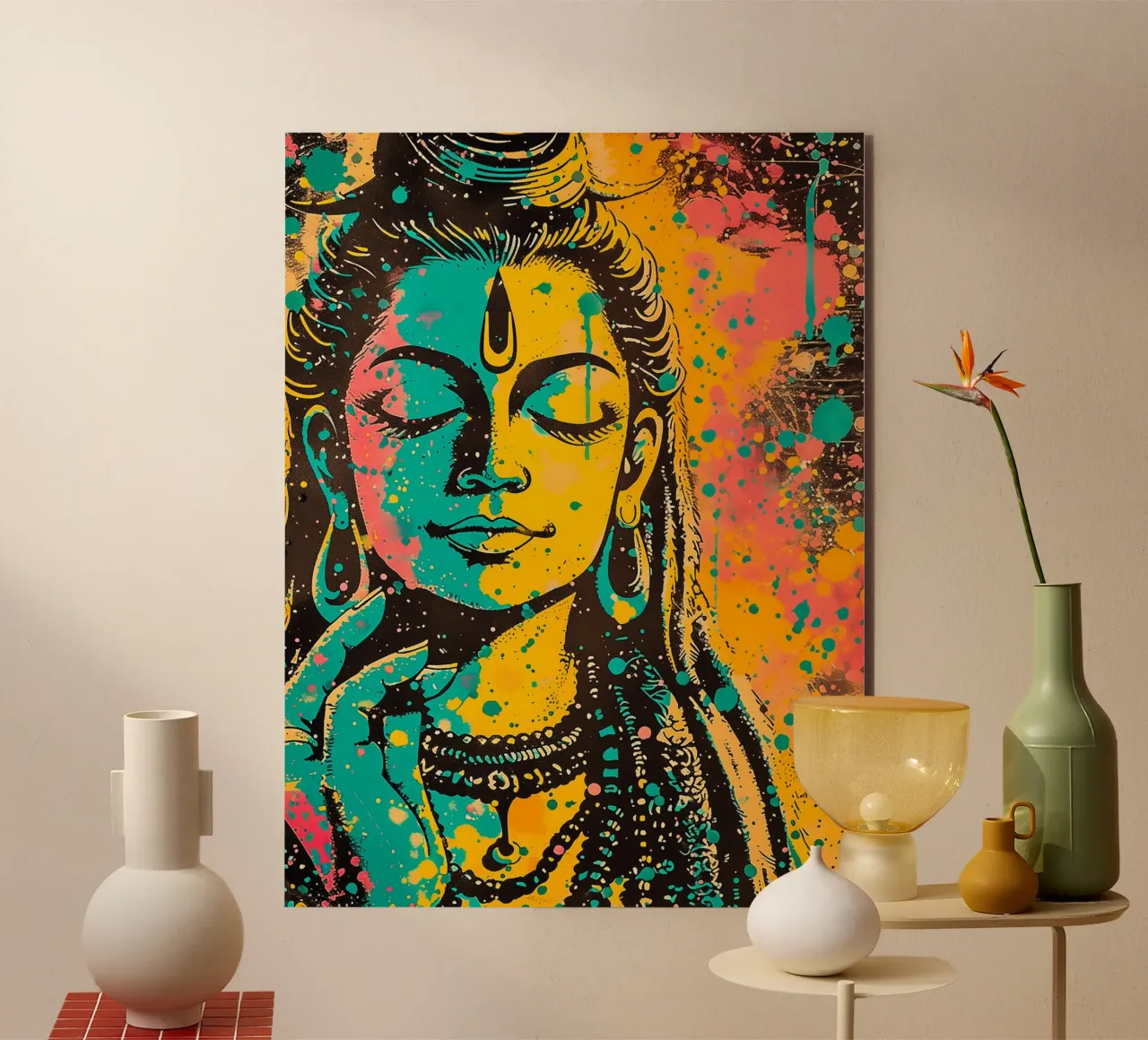 Shiva Pop Art Meditation alluminio dibond da Autofocus