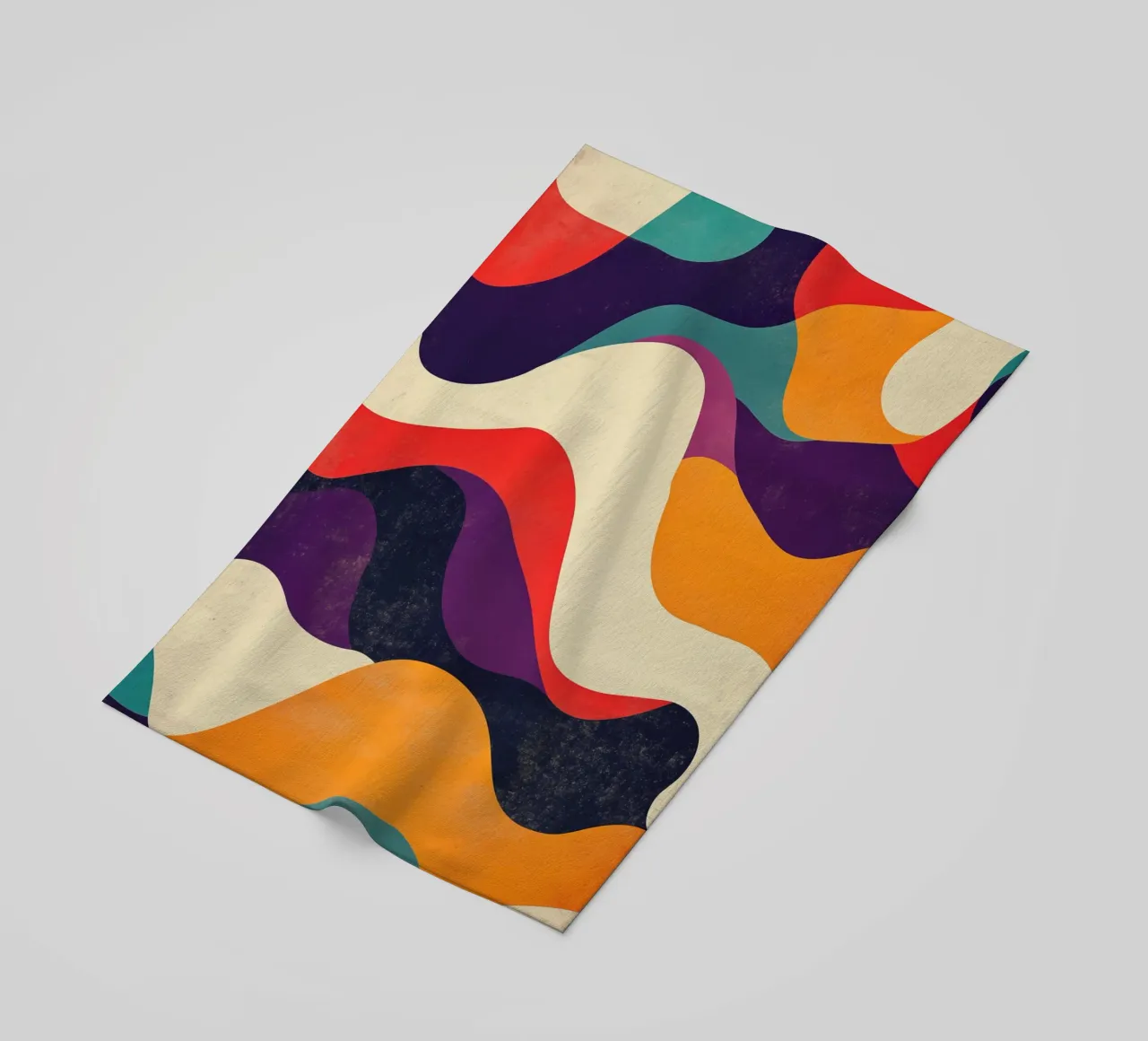Casablanca Art School Waves | Abstract Retro Charm beach towel by Autofocus