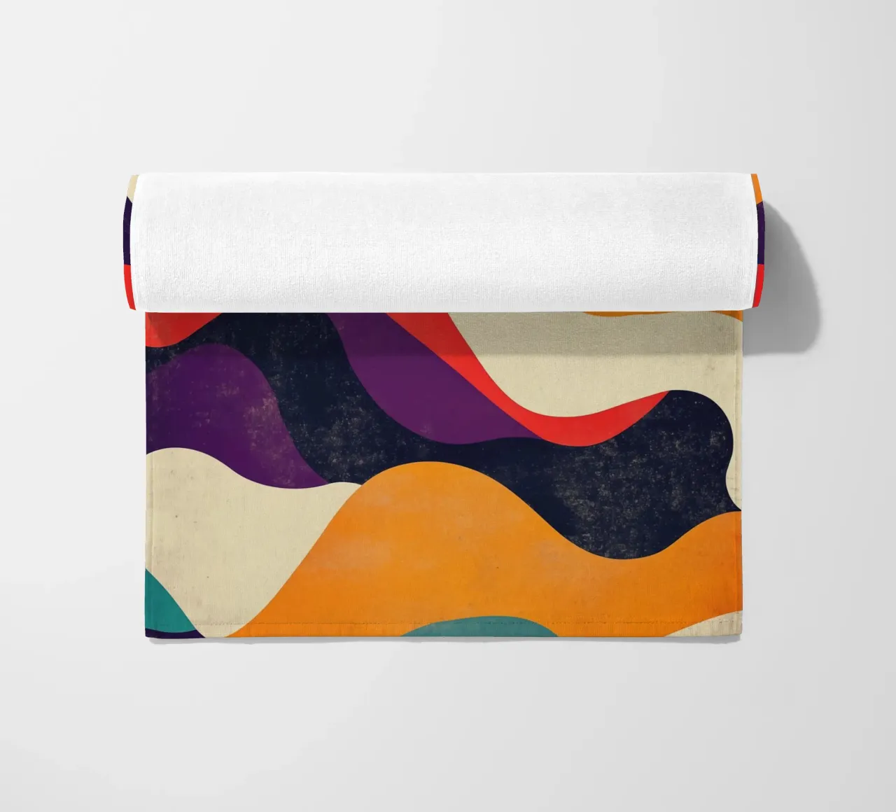 Casablanca Art School Waves | Abstract Retro Charm beach towel by Autofocus
