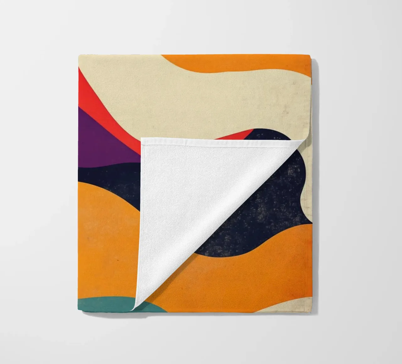 Casablanca Art School Waves | Abstract Retro Charm beach towel by Autofocus