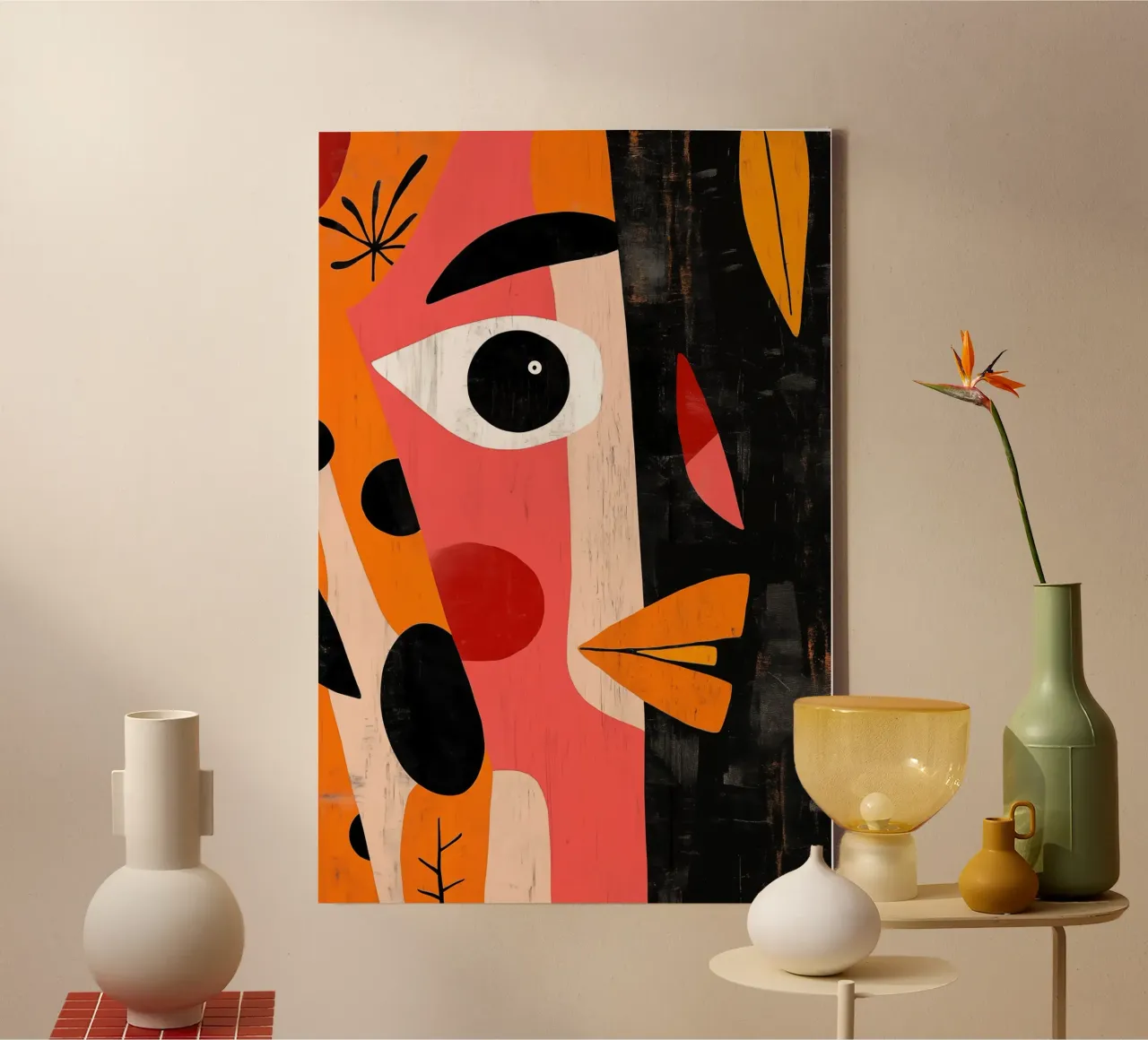 Promise Of The Night | Cubistic Woman Portrait canvas by Autofocus